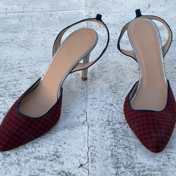 J.Crew Women Heels Pump Shoes Fabric Upper Sandal Made in Italy Size 7 - Picture 1 of 12